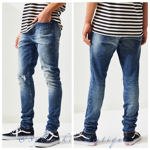 🔥PacSun Destroy Splatter Stacked Skinny Jeans NWT - Picture 5 of 8